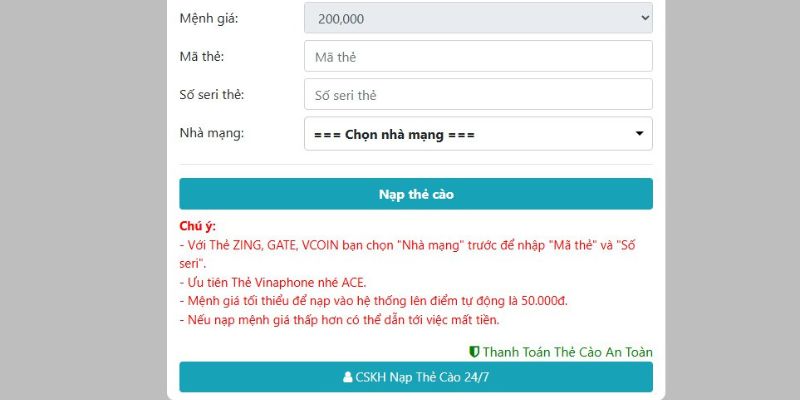 Cần nhập đúng dữ liệu cá nhân người dùng